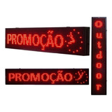 Painel Letreiro Luminoso Led Vermelho 100x20 Digital Externo