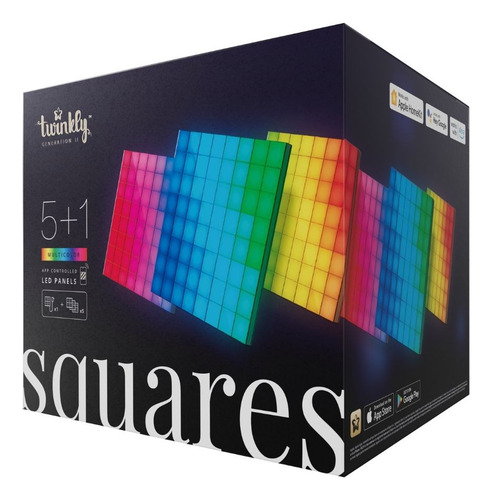 Twinkly Squares Kit Paneles De Pared Inteligente 1+5 Wifi Bt