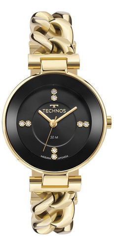 Technos Technos Feminino Dourado Elos 2036mqm/1p Fundo Preto