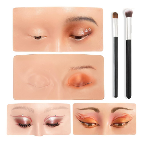 Tablero De Práctica De 4pz Silicona Maquillaje Modelo Cara