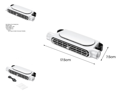 Ventilador De Coche Poble Car Fun Rr Hd Car Fin Usb Plug-in