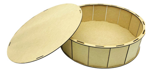 Caja Con Tapa De Mdf Circular Grande Regalos (40x11cm)