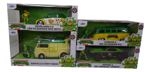 Tortugas Ninja Coleccion Jada 1:24 Leo, Rafa, Mike Y Dona