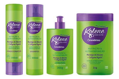 Kit Kolene Curvaturas Shampoo+cond+masc+creme Pentear