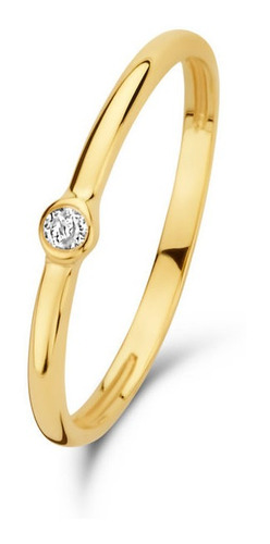 Anillo Compromiso Bisel Oro 18 K Diamante Certificado 