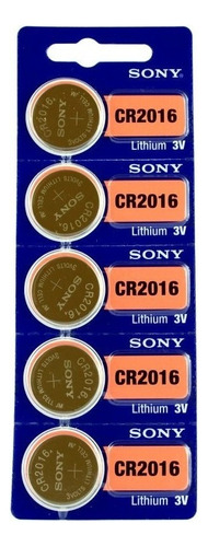 5 Baterias Pilas De Litio Tipo Boton Sony3v Cr2016. Venc/26