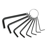 Set Juego 8 Llaves Allen Pretul 1,5 A 6 Mm Portátil Llavero Color Negro