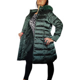 Puffer Campera Larga Metalizada Super Abrigado Elegante!