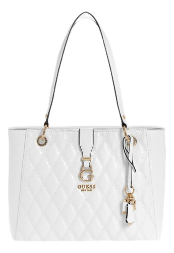 Guess Bolso Tote Noel Pequeño Adi, Blanco