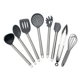 Jogo De 8 Utensílios Em Silicone Hastes Inox - Full Fit