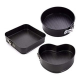 Set 3 Molde De Corazón Desmontable Antiadherente Torta Pan