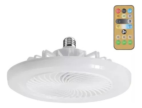 Lâmpada Ventilador De Teto Led C/ Controle E27 