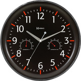 Relógio Parede Silencioso Preto 34,6cm 1 Ano Garantia 6812