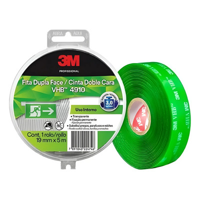 12 Pzas Cinta 3mtm Vhbtm 4910, Transparente, 19 Mm X 5m | MercadoLibre