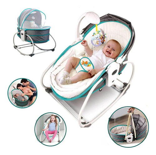 Silla Mecedora Moisés Multifuncional 5en1 Portátil Para Bebe