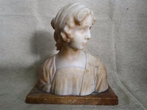 Estatua Busto Antiguo Mujer De Alabastro Montepio_antig