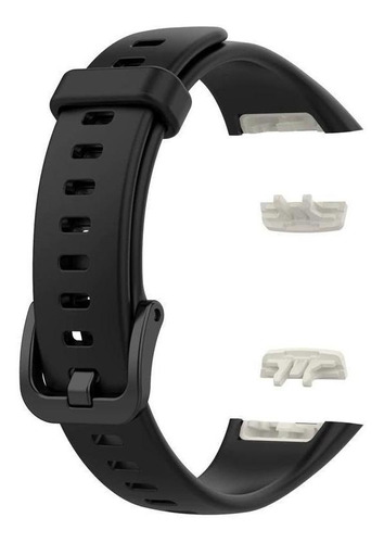 Pulseira Para Honor Band 6 De Silicone Preto Largura 2.1 Cm