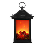 Farol Navideño Con Lámpara, Chimenea De Navidad, Estilo Vint