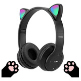 Audifonos On-ear Bluetooth Diseño Orejas De Gato Colores