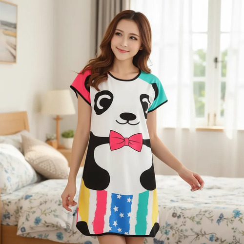 Pijama Camisón Cartoon Asiática Panda Rana Conejo Kawai Moda