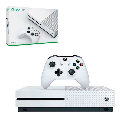 Microsoft Xbox One S 1tb Standard Cor Branco + 1 Controle + 1 Jogo De Brinde Aleatório Envio Imediato