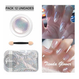 Polvo Efecto Espejo Para Uñas / Pigmento Aurora Pack 12