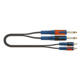Cable 2 Jack Mono 6.3 2 Rca 1m Quiklok Rok Solid Rksa/130-1
