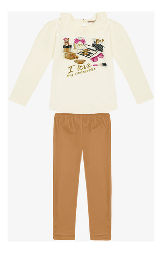 Conjunto Infantil Blusa Com Legging Trick Nick Bege