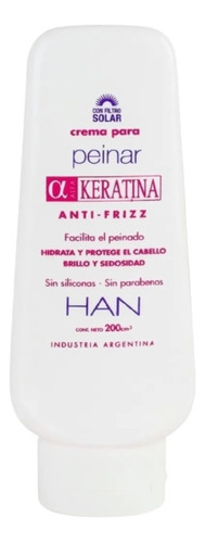 Crema De Peinar Han Keratina Anti Frizz Filtro Solar 200cm3