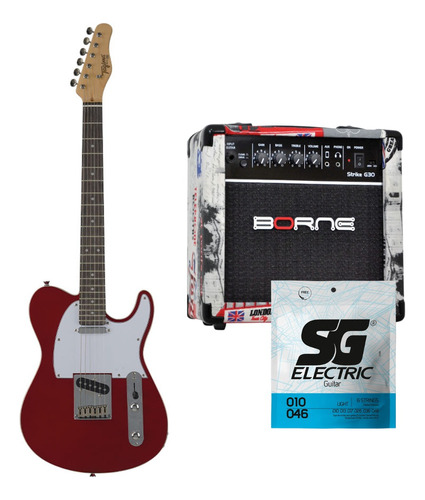 Kit Guitarra Tagima T-550 Telecaster + Cubo London E Corda