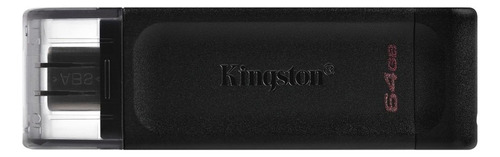 Memoria Usb Kingston 64 Gb Usb-c 3.2 Gen 1 (dt70/64gb) Negro