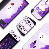 Stiker Para Nintendo Switch Estandar Joycon Fantasmas Morado