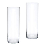 2 Vasos De Vidro Cilindrico Tubo - 14 Cm Por 30/40 Cm