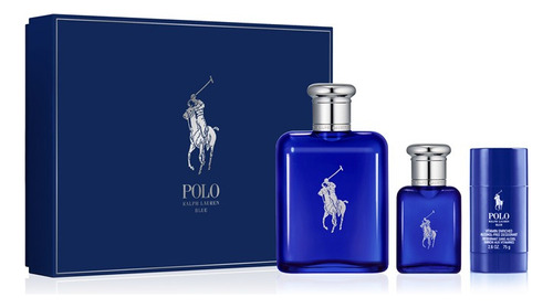 Set Ralph Lauren Polo Blue Men Edt 125ml + 40ml + Deo 75ml