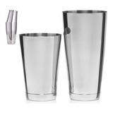 Coqueteleira Inox Profissional Boston Drink Coquetel 2 Copos Cor Prateado