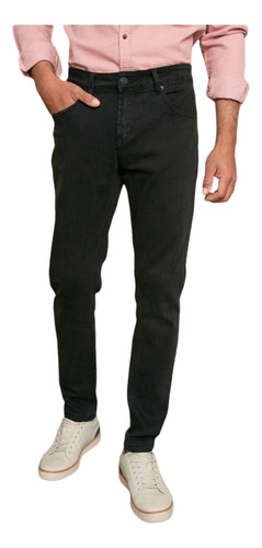 Jeans Basement Hombre Skinny Fit Negro Talla 46