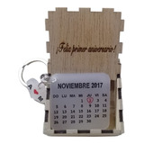 Llavero Tipo Calendario Personalizado Con Cajita De Madera