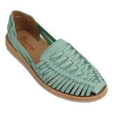 Zapatos Sandalias Huarache Artesanal Piel Color Menta F 3050