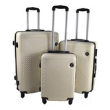 Set De 3 Maletas De Viajes S-m- L Rígidas Beige