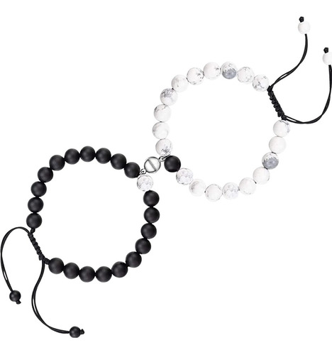 Set X2 Pulseras Yin Yang Con Iman Amistad Parejas Compartir