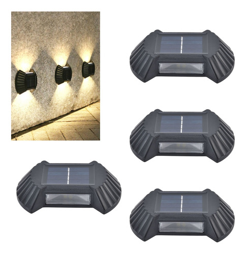 Lampara Solar Luz Led Exterior De Jardin 8leds, 4pcs