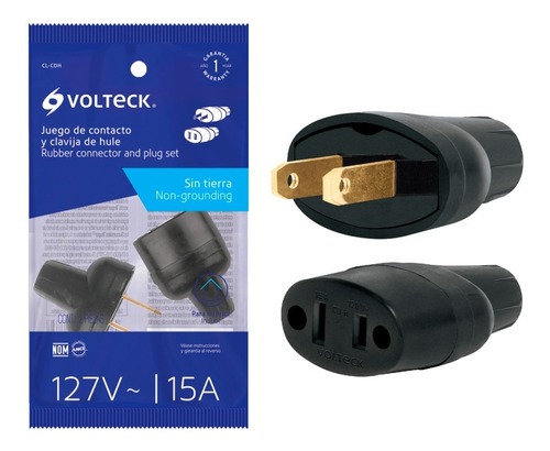 Clavija Y Contacto Hule Voltech 48074 Color Negro