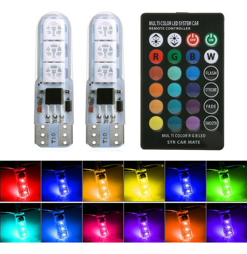 Kit De Foco T10 Con Estrobo Control Remoto Led Pellizco