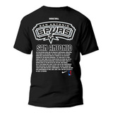 Playera Negra Deportiva San Antonio Spurs Nba100% Algodón 