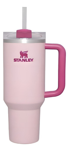 Copo Térmico De Aço Inoxidável Stanley Straw Cup Rosa De 40