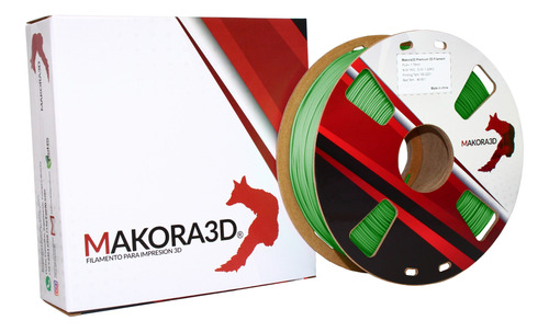Filamento Pla+ Makora3d  - Rollo 1kg 1.75mm 3d Print Verde