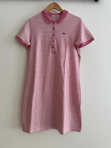 Vestido Corto Lacoste Original Rayado Talle 44