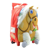 Mochila Infantil Con Carro Caballo Percheron Granja De Zenon Diseño De La Tela Estampado