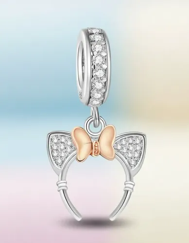 Charm Dije Plata 925 Mickey Y Minnie Disney