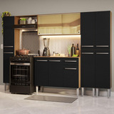Mueble De Cocina Completo De 261 Cm Emilly Madesa 07 Color Rústico/negro